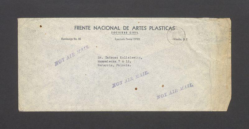 Koperta, nad. Frente Nacional de Artes Plasticas