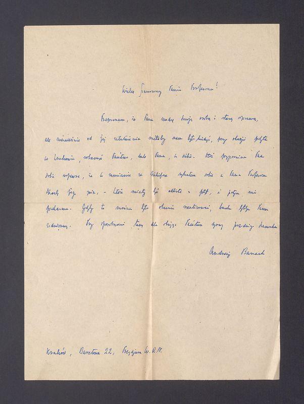 Wielce Szanowny Panie Profesorze! Przepraszam, że Pana nudzę [...]