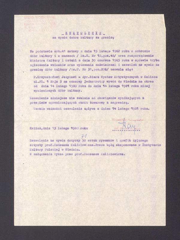 Zezwolenie na wywóz dóbr kultury za granicę