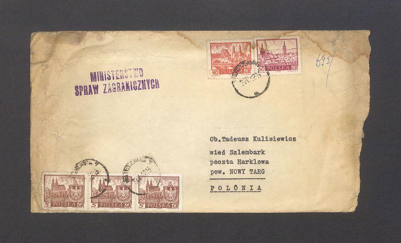 Koperta, nad. Ministerstwo Spraw Zagranicznych