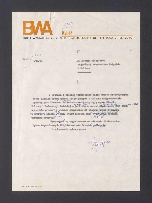 W związku z decyzją Centralnego Biura Wystaw Artystycznych, które zleciło [...]