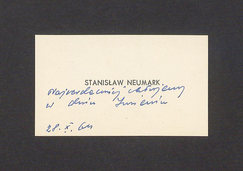 Wizytówka, Stanisław Neumark