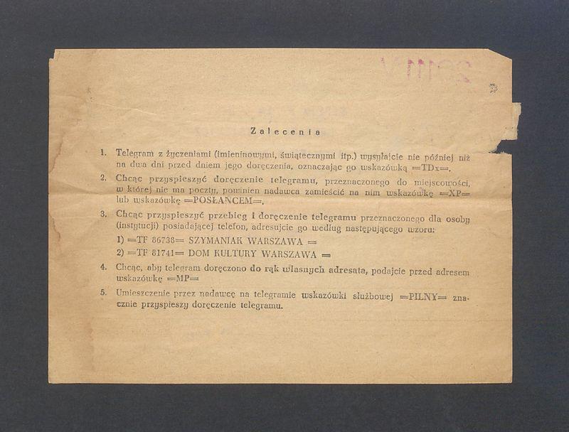 Telegram. Herzlichen Glueckwunsch zum St. Barbaratag [...]