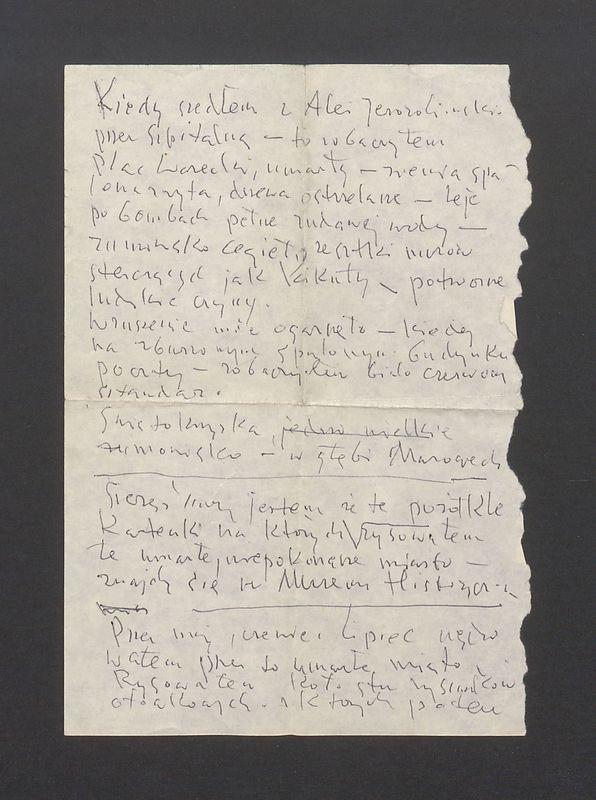 Notatka o powstaniu cyklu "Ruiny Warszawy"