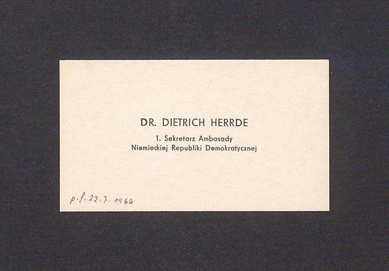 Wizytówka, Dr. Dietrich Herrde