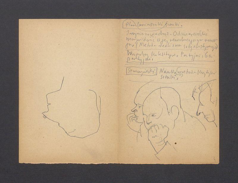 Szkice głów męskich