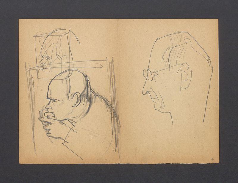 Szkice głów męskich