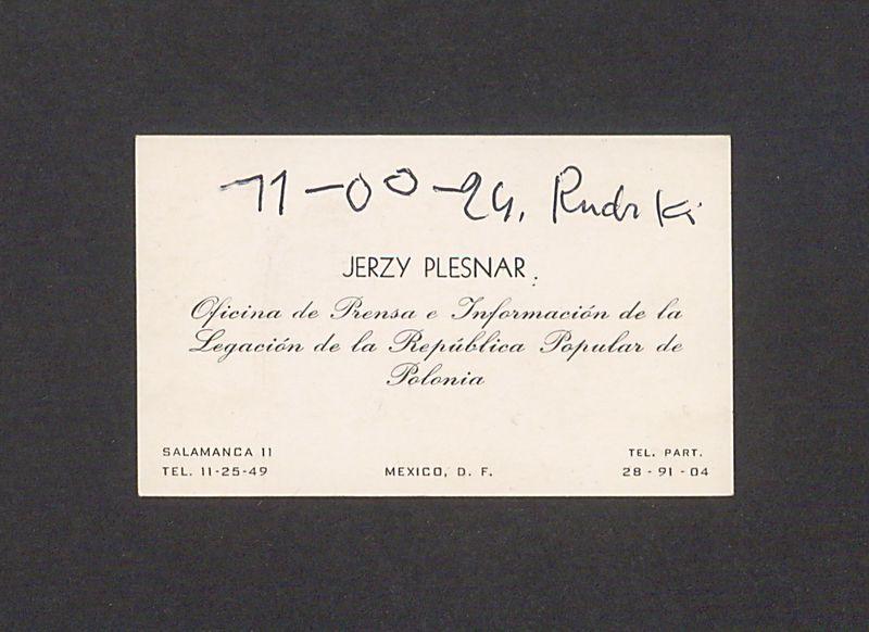 Wizytówka, Jerzy Plesnar