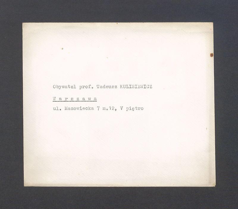 Koperta, nad. Minister Kultury i Sztuki Polskiej Republiki Ludowej