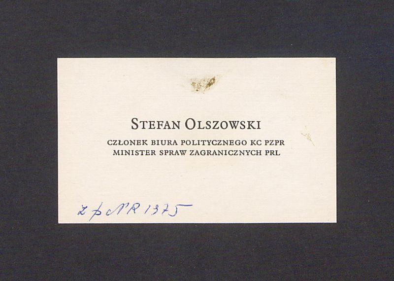 Wizytówka, Stefan Olszowski