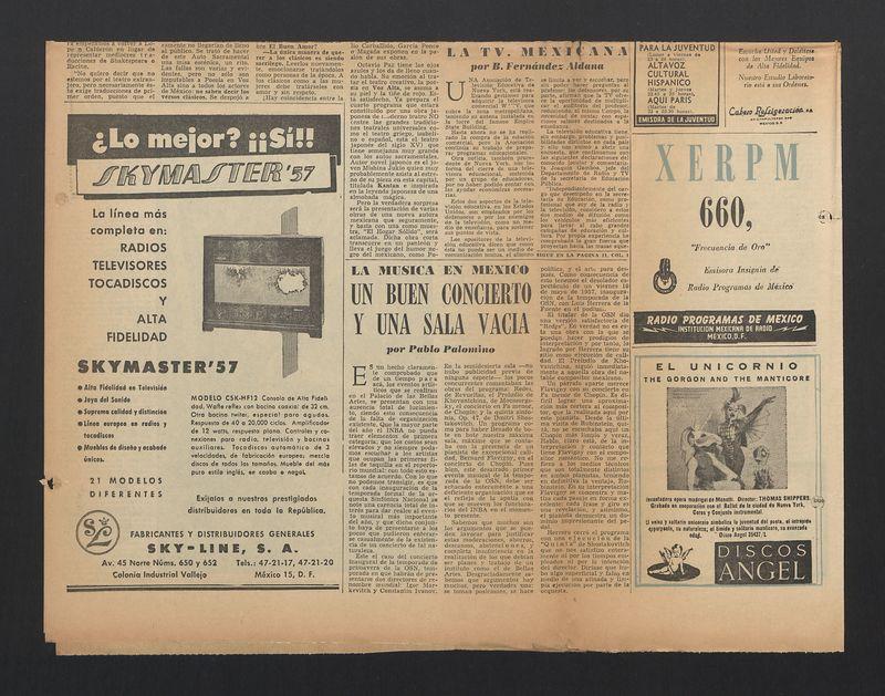 La musica en Mexico. Un buen concierto y una sala vacia