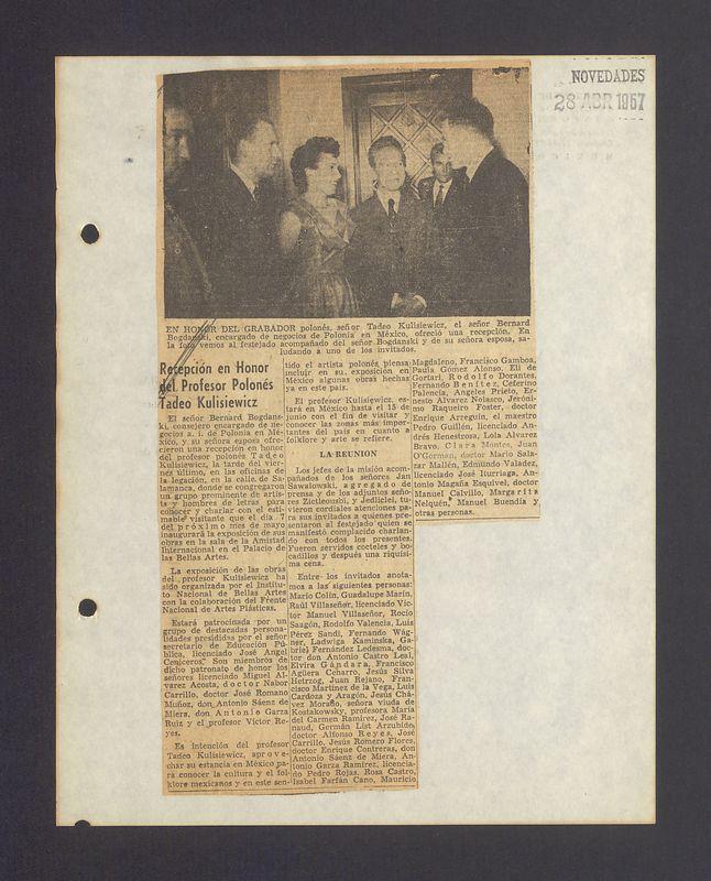 Recepcion en Honor del Profesor Polones Tadeo Kulisiewicz