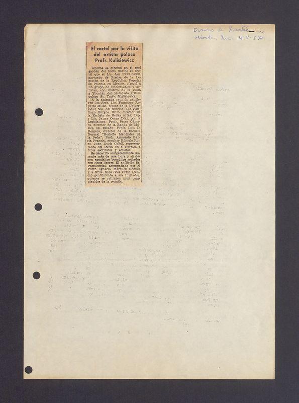 El coctel por la visita del artista polaco Profr. Kulisiewicz