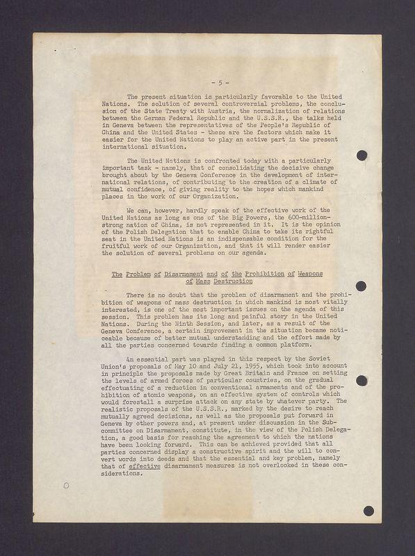 The present situationis particularly favorable to the United Nations [...]