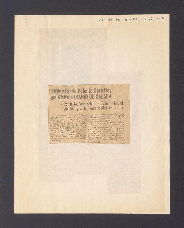 El Ministro de Polonia Hara Hoy una Visita a Diario de Xalapa