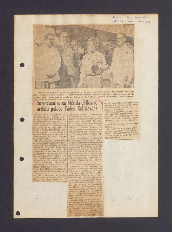 Se encuentra en Merida el ilustre artista polaco Tadeo Kulisiewicz