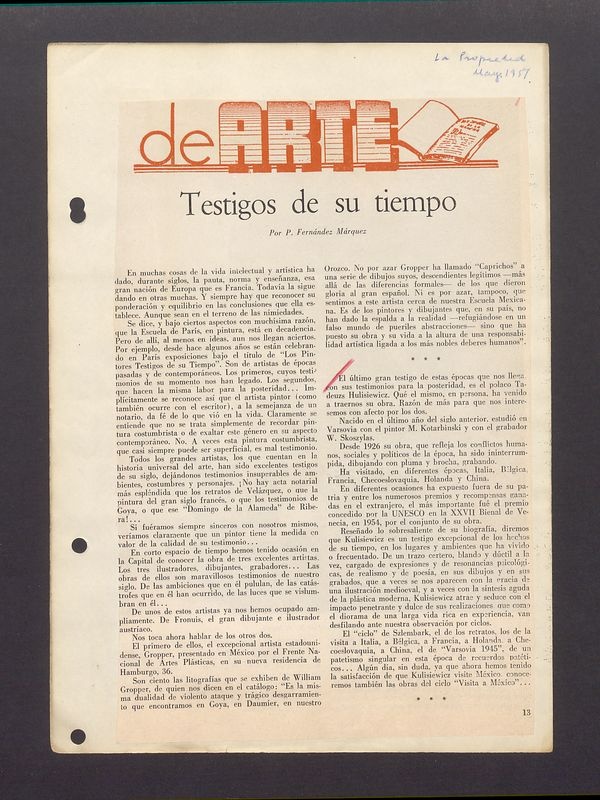 De Arte. Testigos de su tiempo