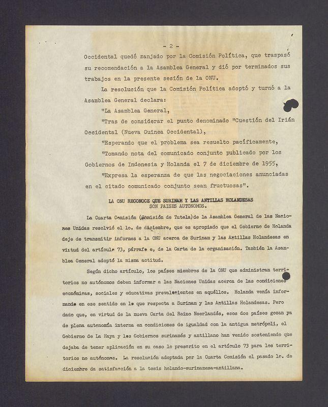 Occidental quedo zanjado por la Comision Politica [...]