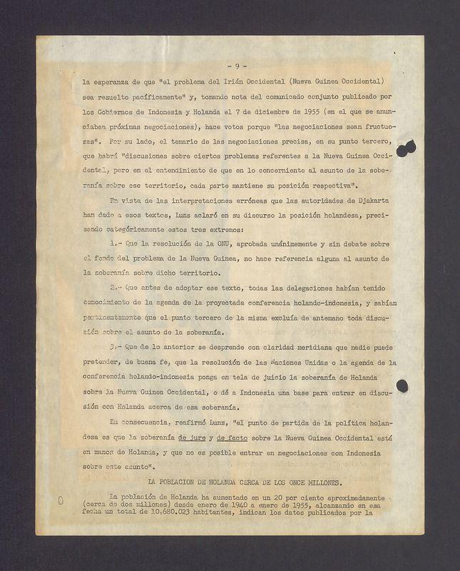 (...) la esperanza de que "el problema del Irian Occidental [...]"