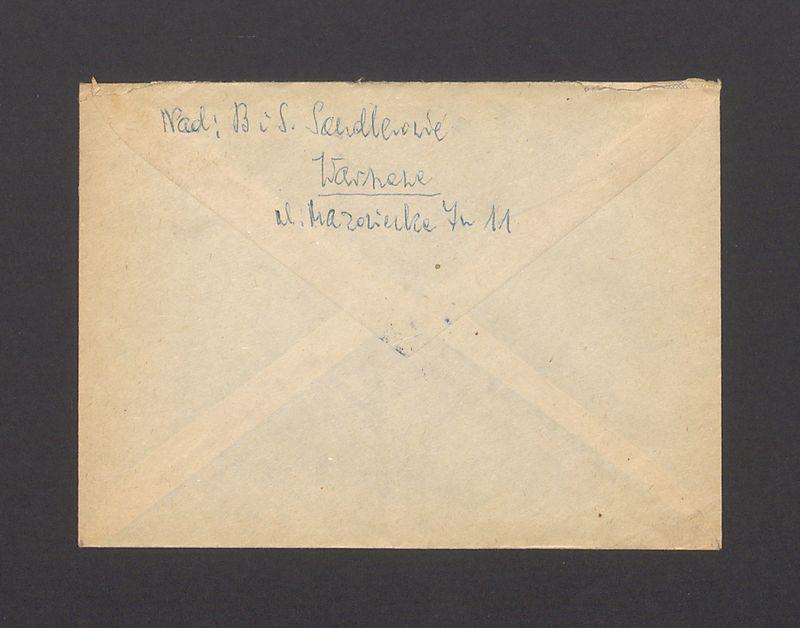 Koperta, nad. B. i S. Sandlerowie