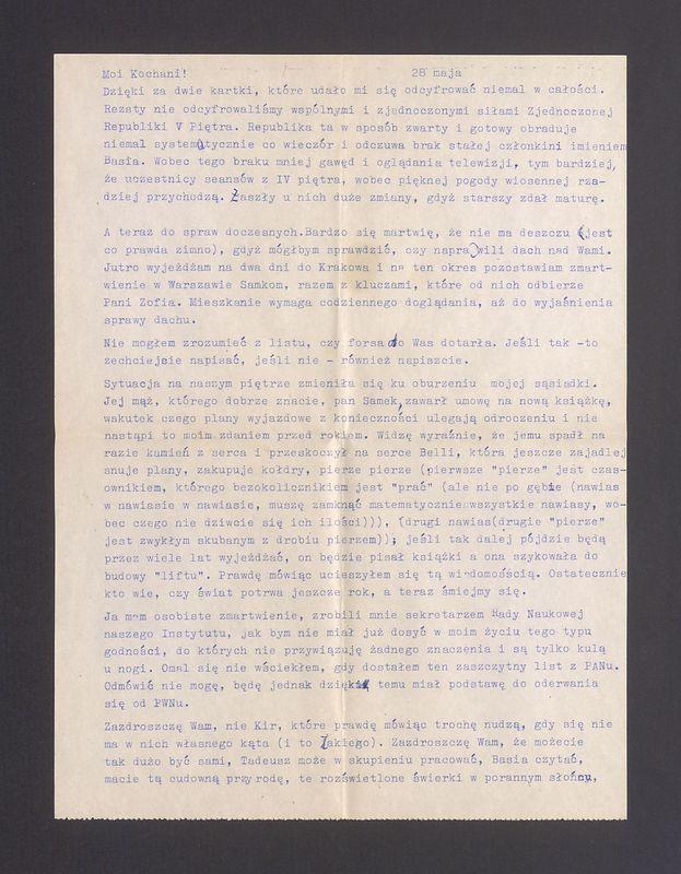 Moi Kochani! Dzięki za dwie kartki, które udało mi się odcyfrować niemal w całości [...]