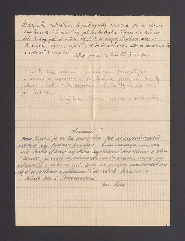 Kochana Basieńko i Tadeuszu Dziękuję za wszystko co od Was otrzymałam [...]