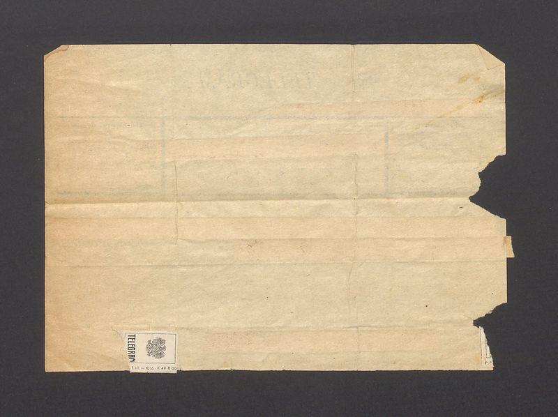 Telegram. Kochana dostałem twój telegram [...]