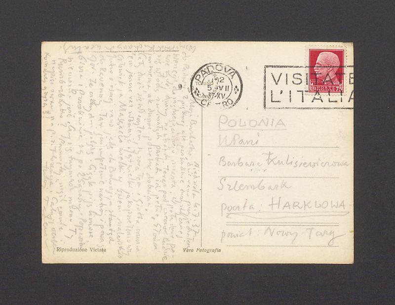 Moja Barbarko, dziś rano przyjechałem do Padwy [...]