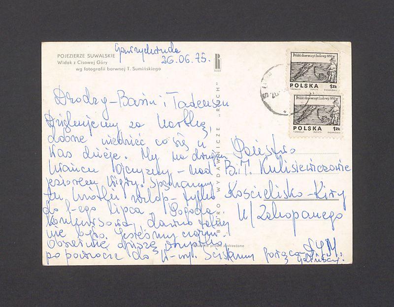 Drodzy Basiu i Tadeuszu. Dziękujemy za kartkę [...]