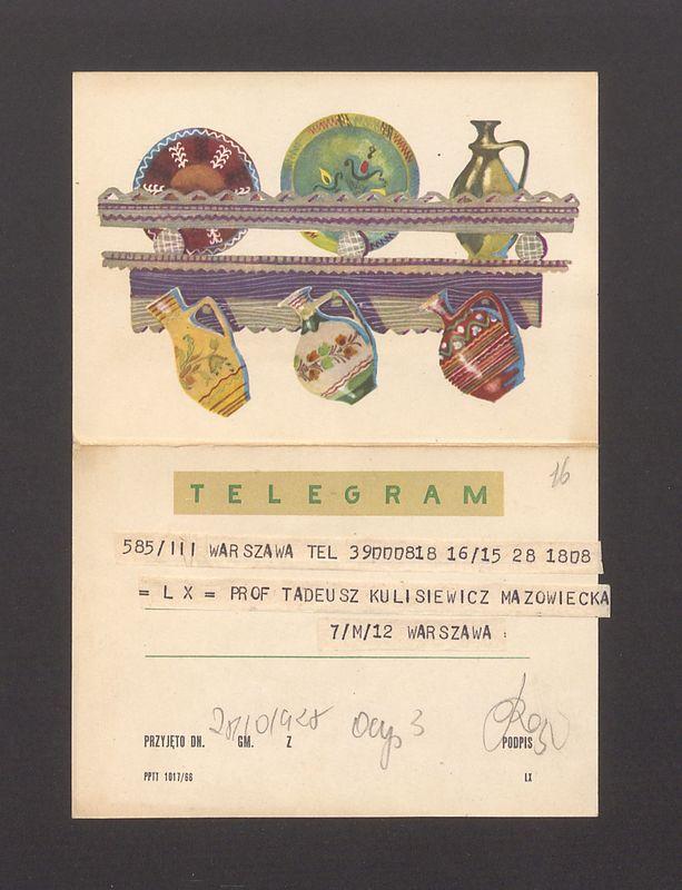 Telegram. Najserdeczniejsze życzenia drogiemu profesorowi [...]