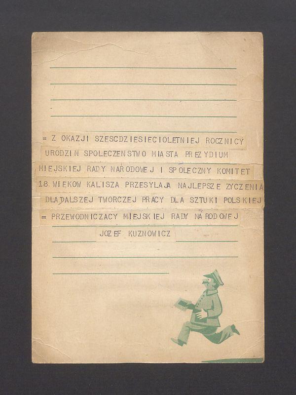 Telegram. Z okazji sześćdziesięcioletniej rocznicy urodzin społeczeństwo miasta [...]