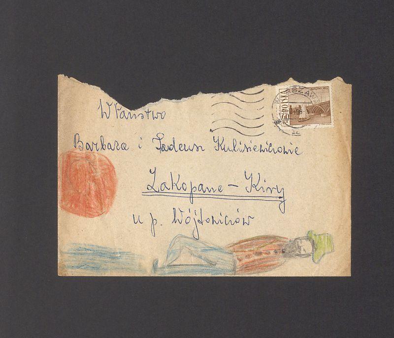 Koperta, adr. W. Państwo Barbara i Tadeusz Kulisiewiczowie