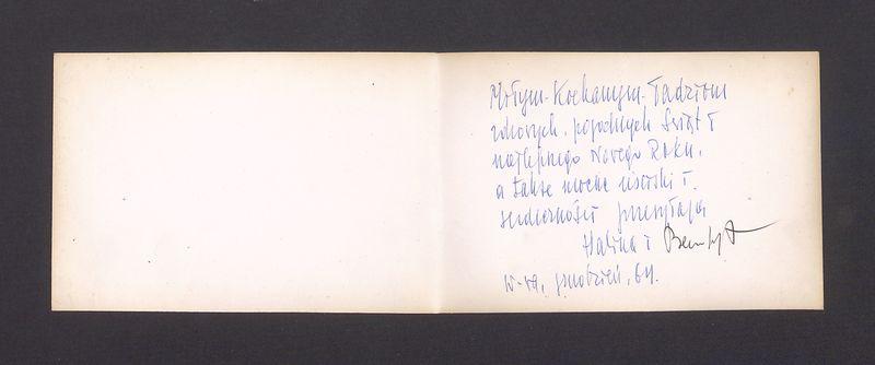 Miłym, kochanym Tadziom zdrowych spokojnych Świąt [...]