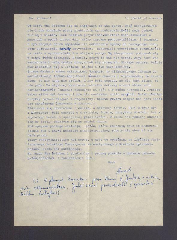 Moi Kochani! Od kilku dni zbieram się do napisania do Was listu [...]