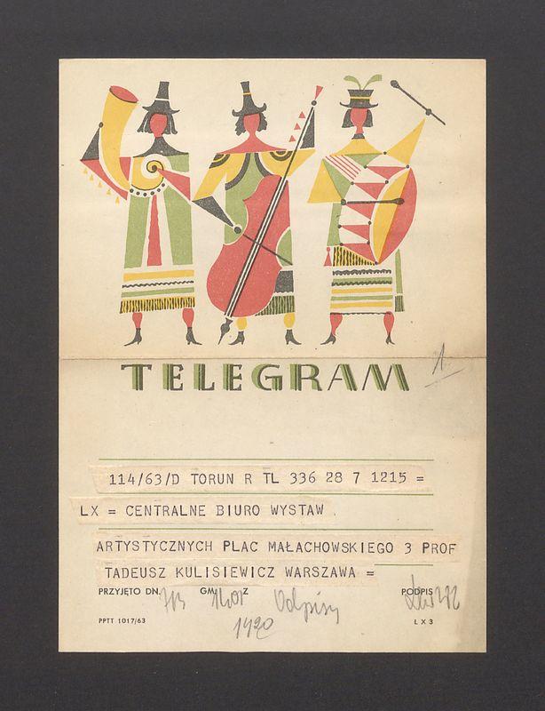 Telegram. Serdeczne gratulacje z okazji otwarcia wystawy