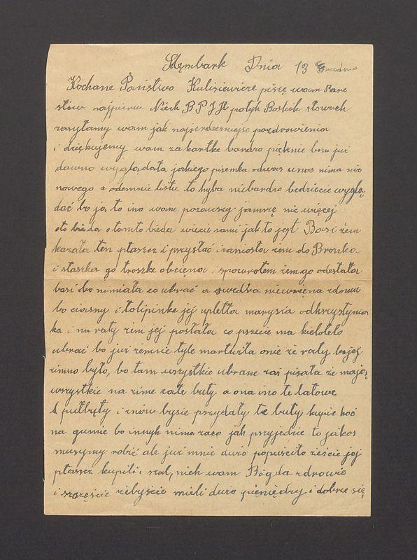 Kochane Państwo Kulisiewicze piszę wam parę słów [...]