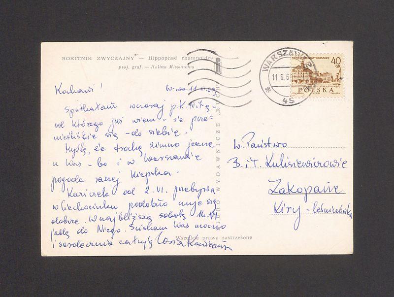 Kochani! Spotkałam wczoraj p. K. Nitę [...]