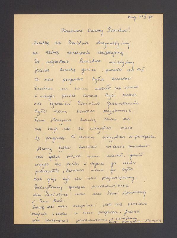 Kochani Drodzy Państwo! Kartkę od Państwa otrzymałyśmy [...]