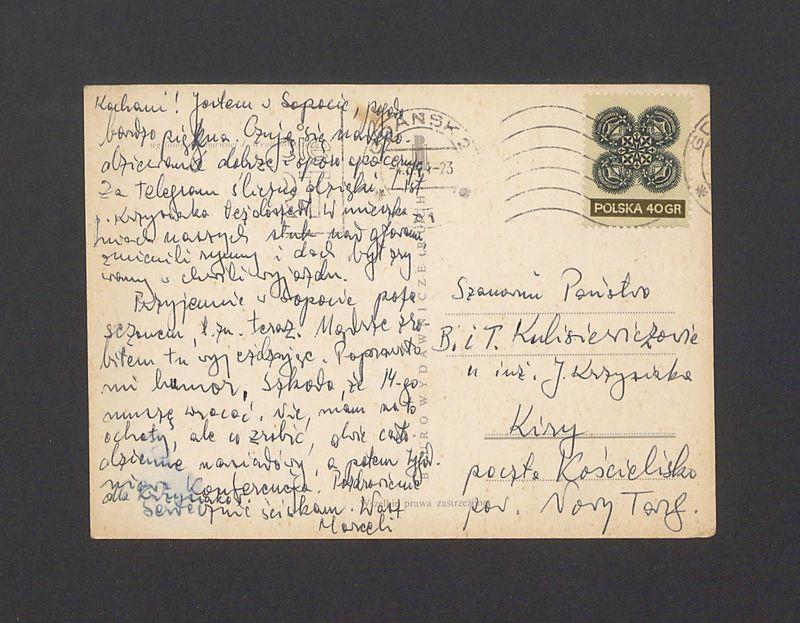 Kochani, jestem w Sopocie, pogoda bardzo piękna [...]