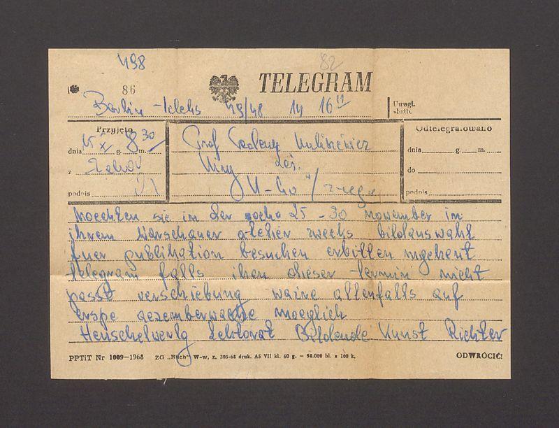 Telegram. Mochten sie in der woche [...]