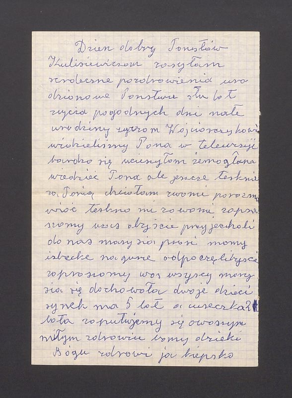 Dzień dobry (...) Kulisiewiczom zasyłam serdeczne pozdrowienia [...]