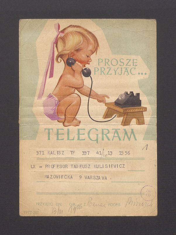 Telegram. Z okazji sześćdziesięcioletniej rocznicy urodzin społeczeństwo miasta [...]