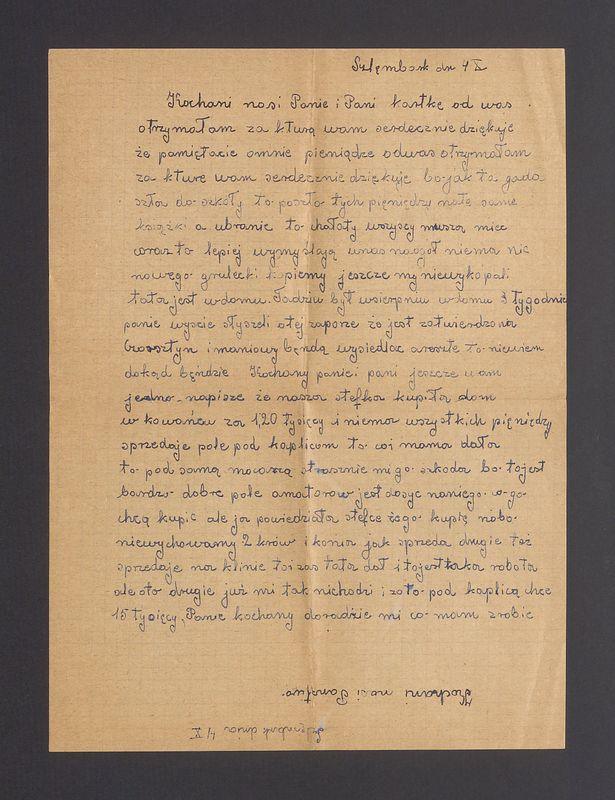 Kochani nasi Panie i Pani kartkę od was otrzymałam [...]