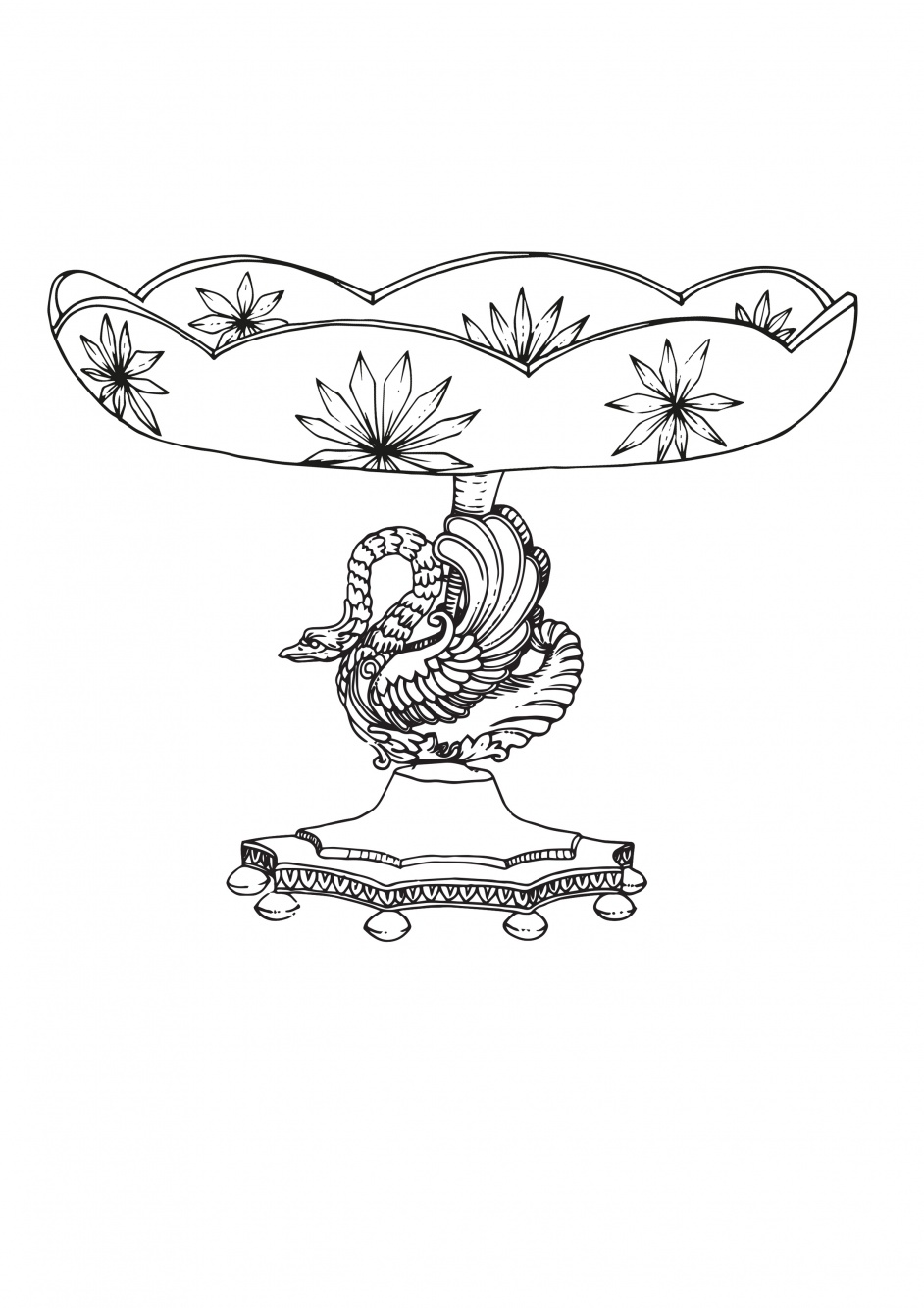 Patera z kryształem do kolorowania