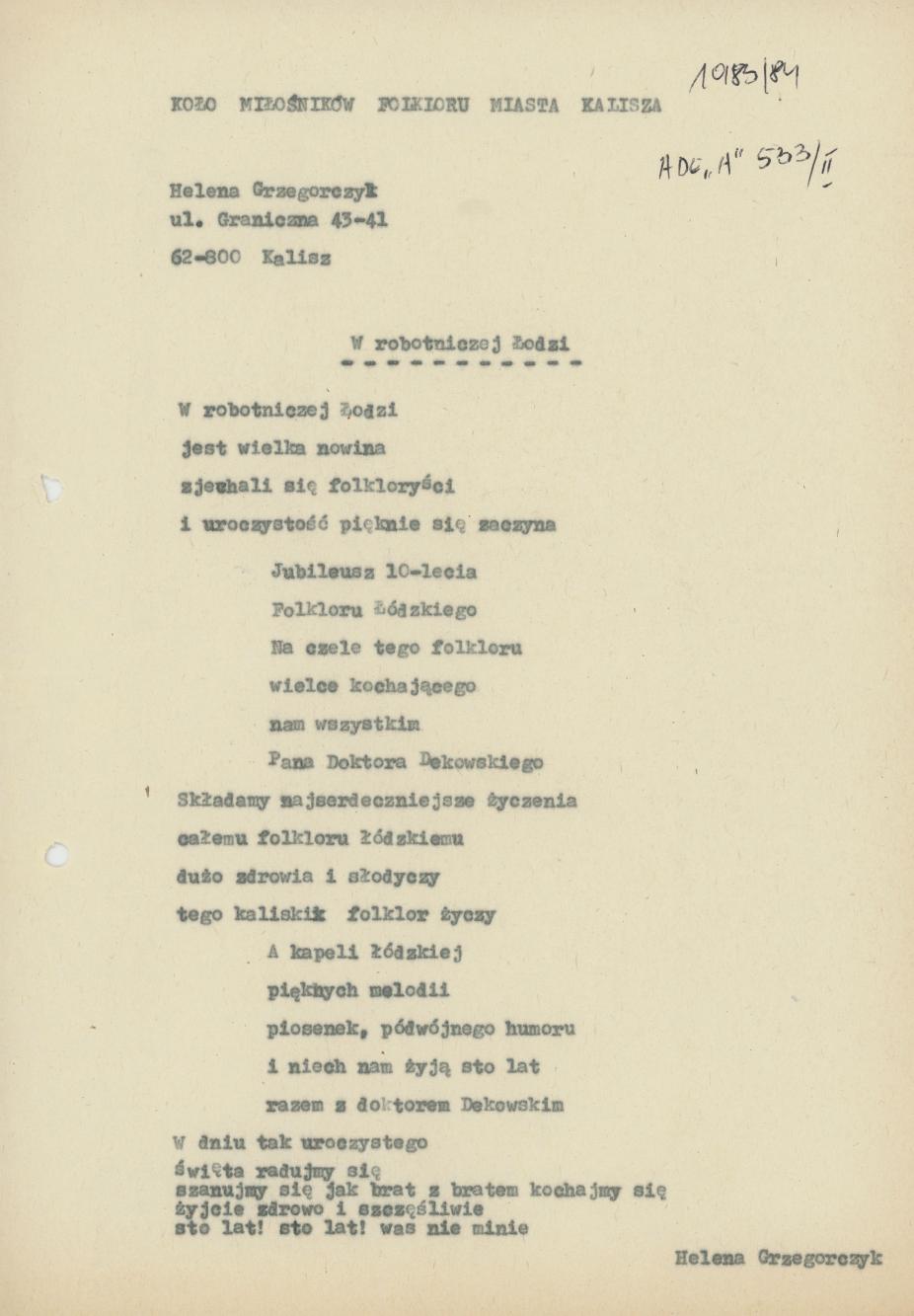 W robotniczej Łodzi