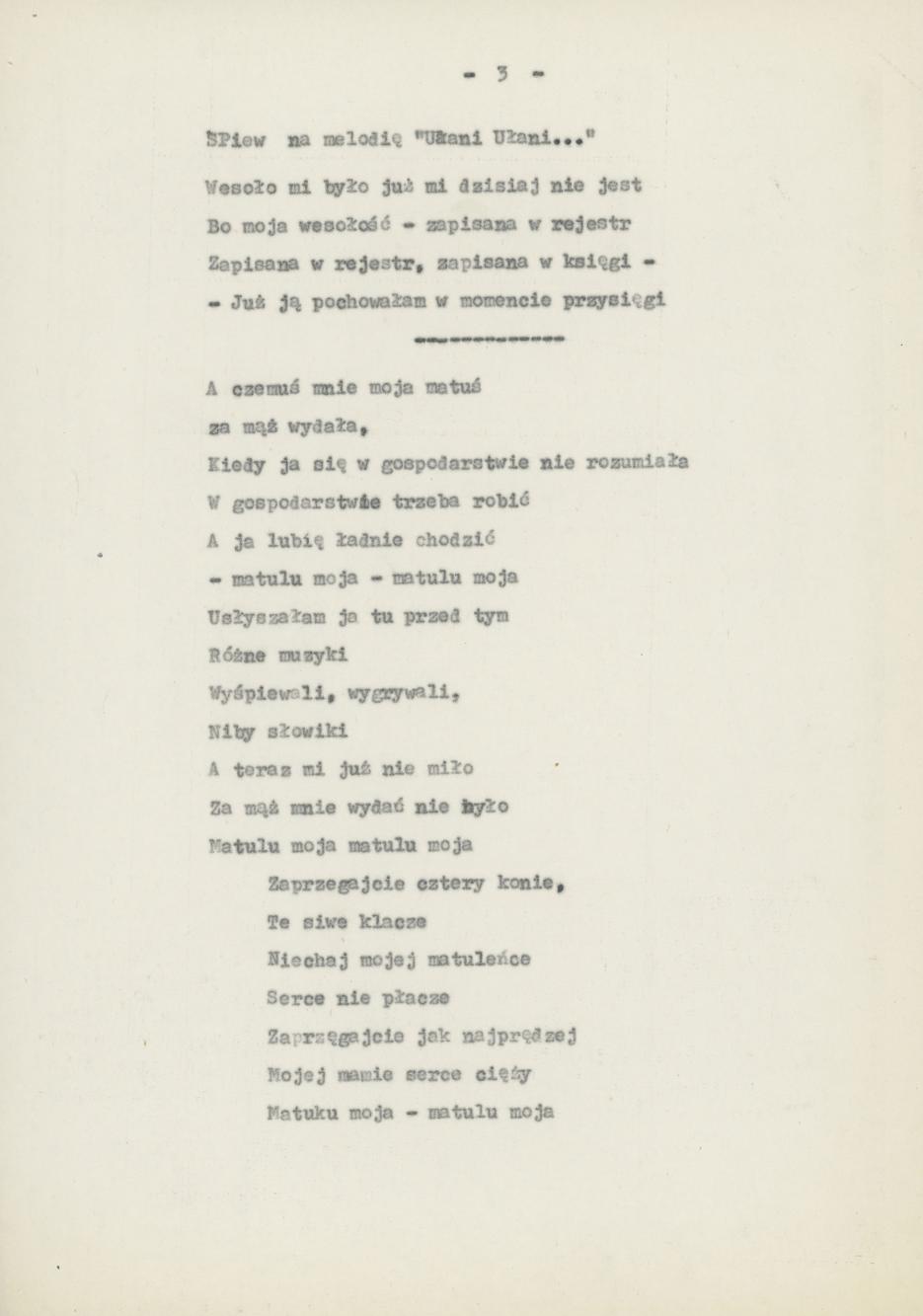 Przyśpiewki i piosenki wg nieznanego autora