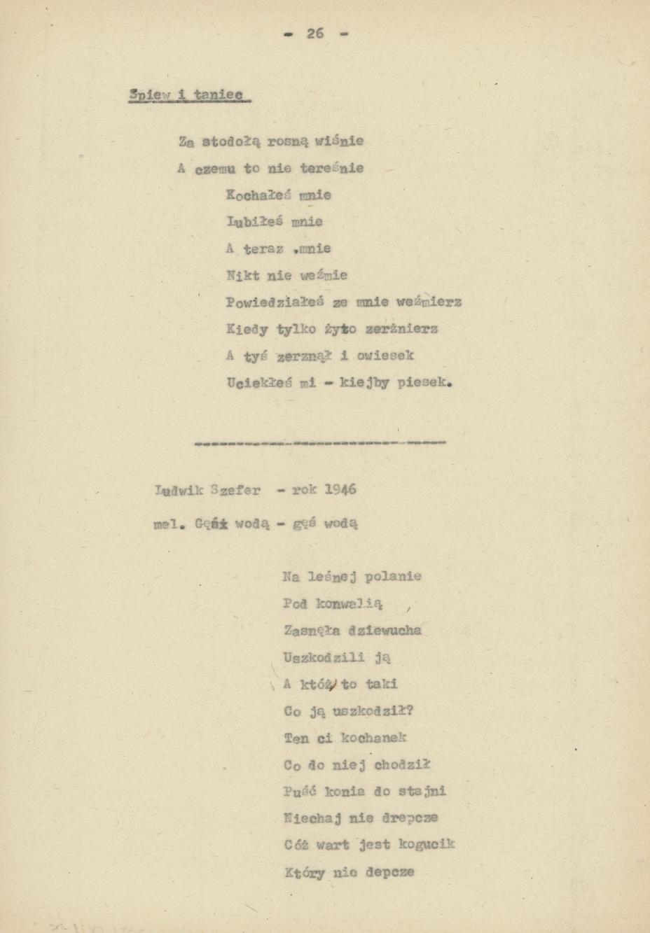 Śpiewy ludowe weselne na terenie miasta Kalisza i powiatu śpiewane dowcipy i przysłowia