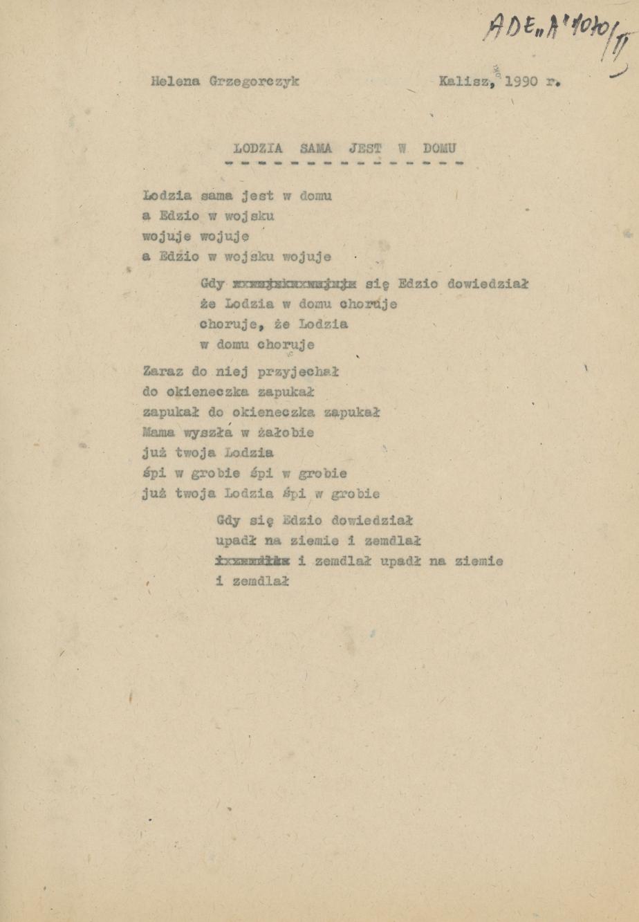 Lodzia sama jest w domu