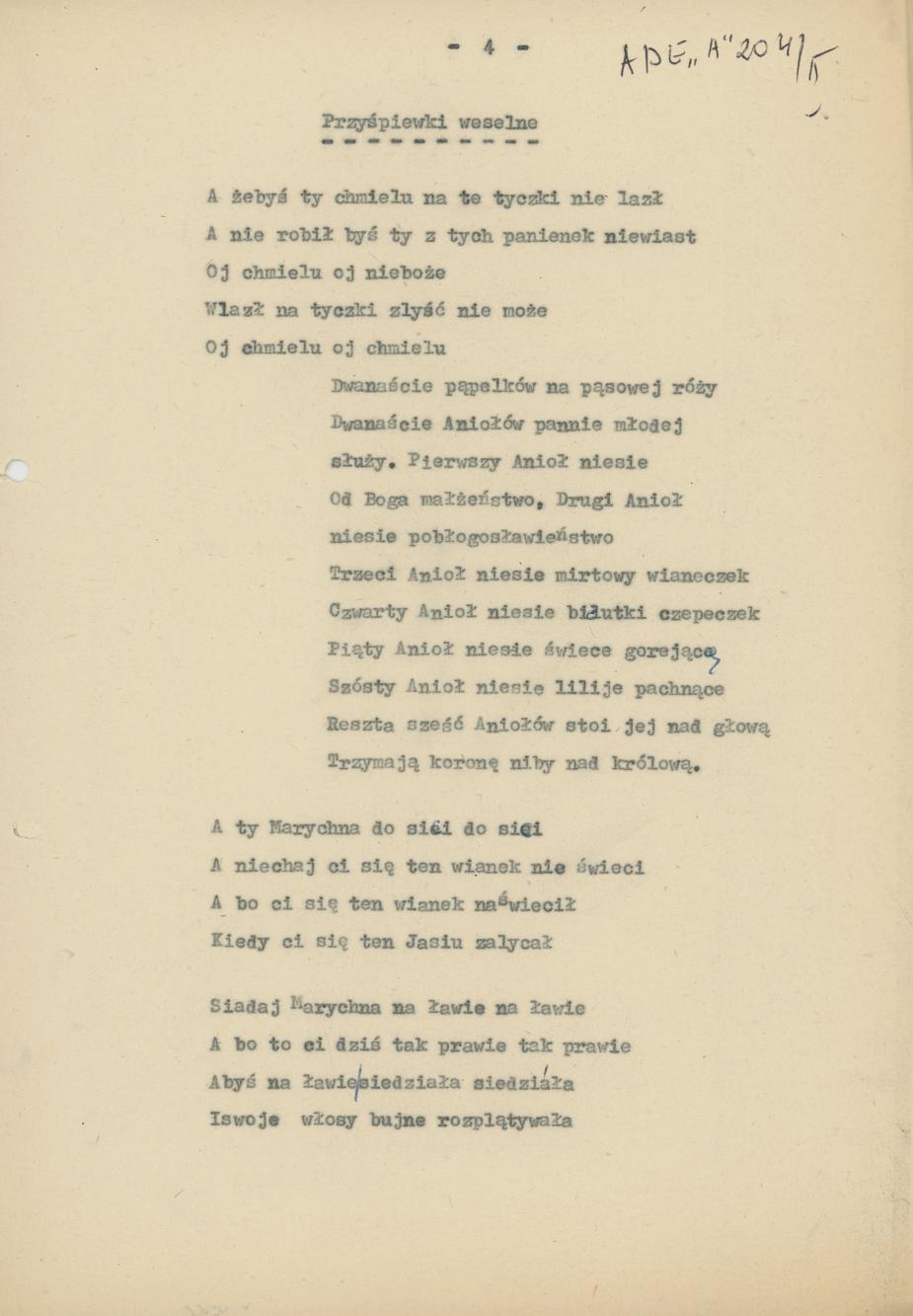 Przyśpiewki i zwyczaje weselne