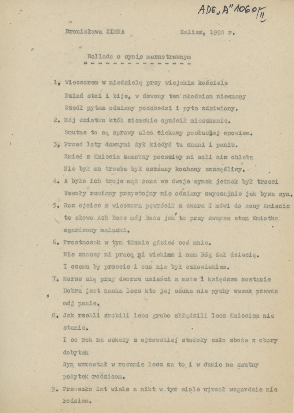 Ballada o synie marnotrawnym